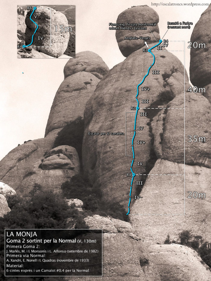 Ressenya de la via Goma 2 a La Monja (Frares Encantats)